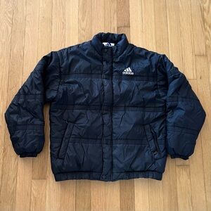 Vintage Adidas Puffer Jacket Women’s Medium Black Y2K *Read